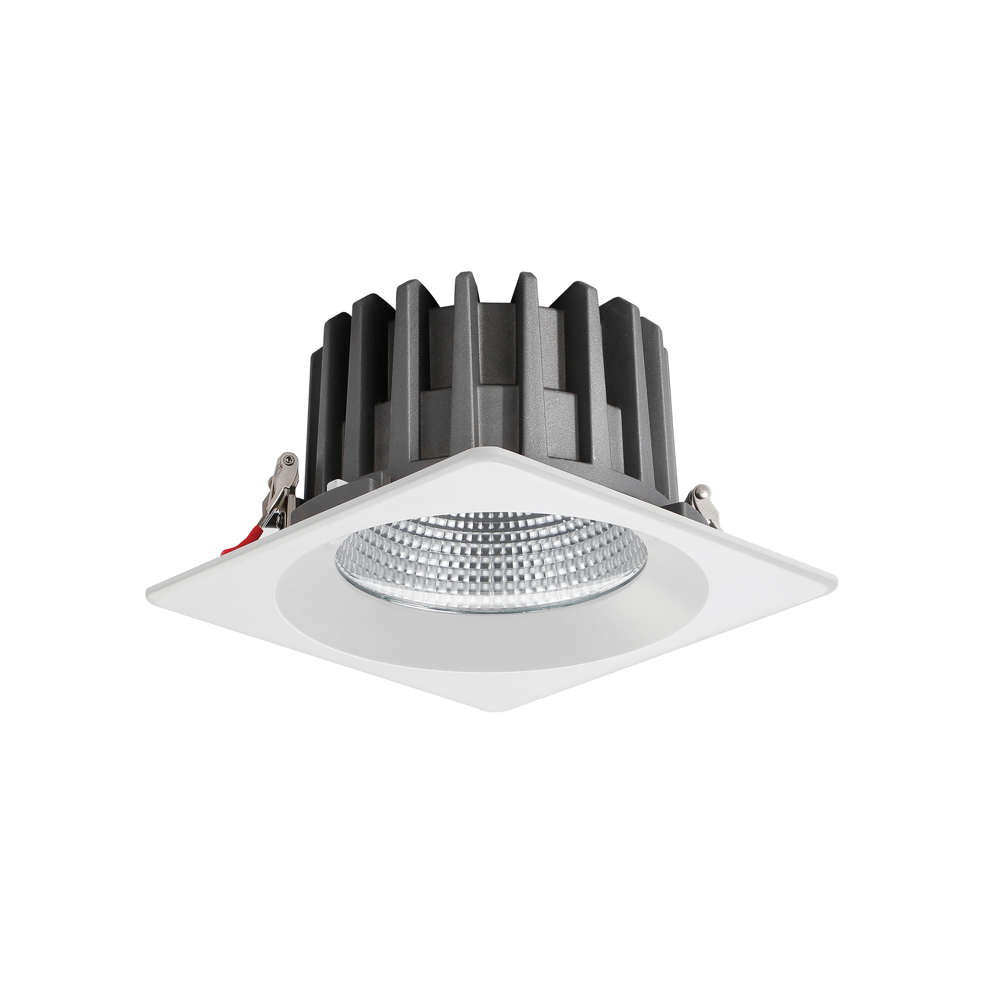 DL200079  Bionic 40, 40W, 1000mA, White Deep Square Recessed Downlight, 3463lm ,Cut Out 175mm, 40° , 3000K, IP44, DRIVER INC., 5yrs Warranty.